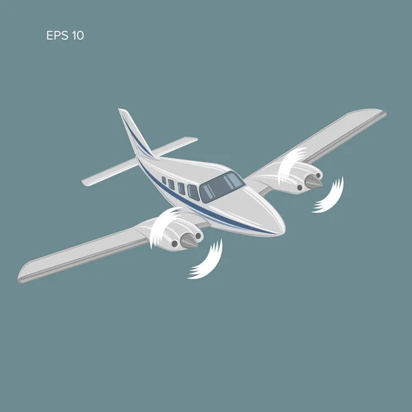 Prywatny samolot wektor ikona ilustracja. Samolot napędzany silnikiem Twin. — Wektor stockowy