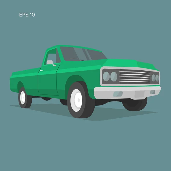 Oldtimer Pickup Vektor Illustration. Oldschool amerikanisches Auto — Stockvektor