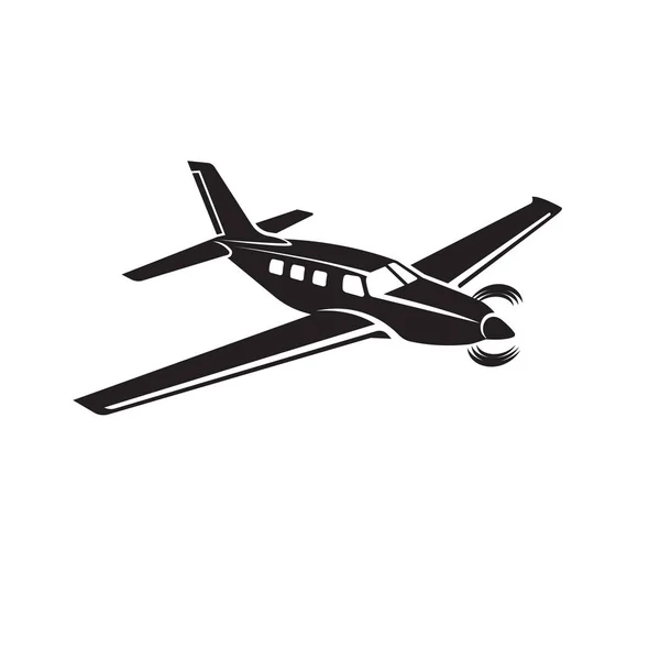 Privát repülőgép vektoros illusztráció ikonra. Egyetlen motor meghajtású légi jármű. — Stock Vector