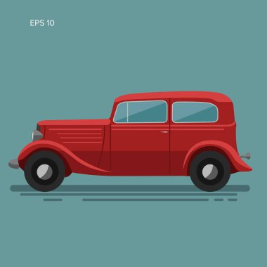 Eski model savaş öncesi araba vektör çizimi. Özel araba.