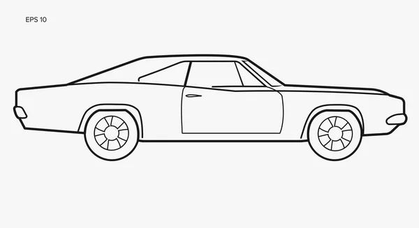Klasszikus amerikai muscle car vektoros illusztráció — Stock Vector