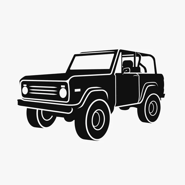 Vintage offroad caminhão vetor ilustração. Carro retro troféu — Vetor de Stock