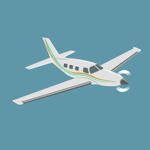 Illustration vectorielle à petit plan. Avion monomoteur. Circuits aériens wehicle — Image vectorielle