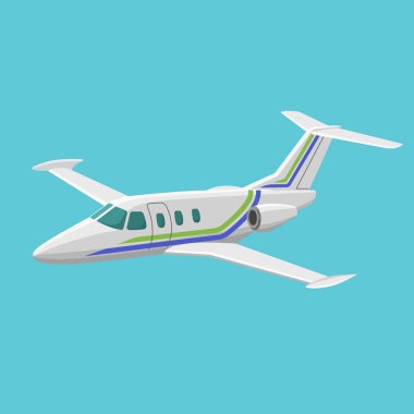 Küçük özel jet vektör. İş jet illüstrasyon.