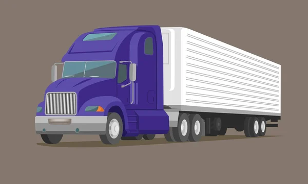 Moderní americký truck vektorové ilustrace. Těžký transportní obrázek — Stockový vektor