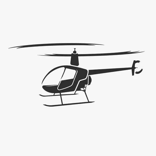 Small private helicopter vector illustration. Modern light aircraft — Stock Vector