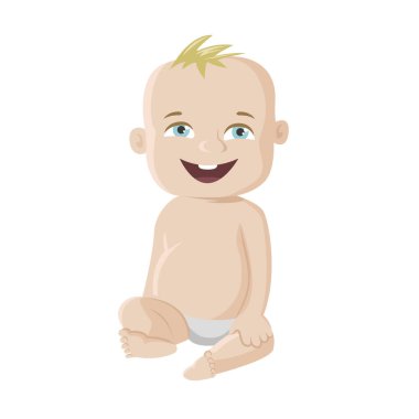 Bebek vektör çizim. Şirin todler beze oturma
