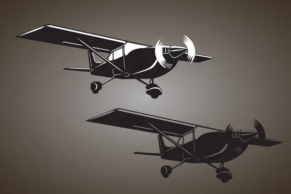 小さな平面ベクトル イラスト。単一エンジン推進の航空機。空気ツアー システム — ストックベクタ