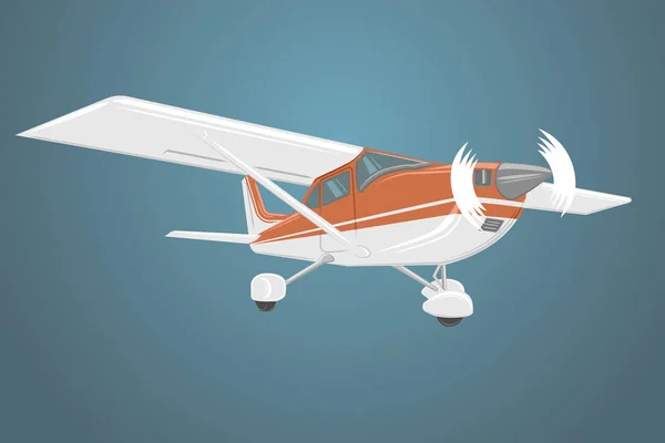 小さな平面ベクトル イラスト。単一エンジン推進の航空機。空気ツアー システム — ストックベクタ