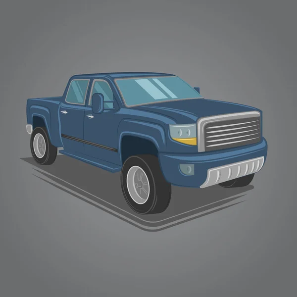 Moderna pickup lastbil vektorillustration. SUV 4 x 4 offroad wehicle — Stock vektor