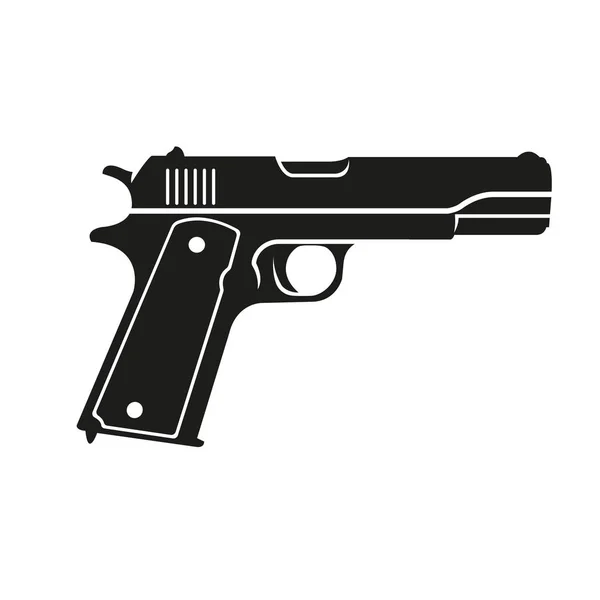 Classic 9mm pistol vector illustration. Legendary armament. — Stock Vector