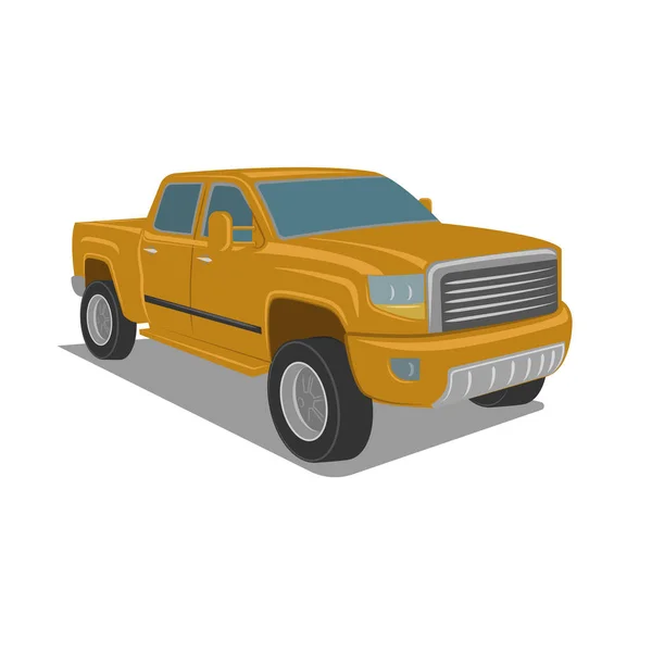 Moderne pick-up truck vectorillustratie. SUV 4 x 4 offroad wehicle — Stockvector