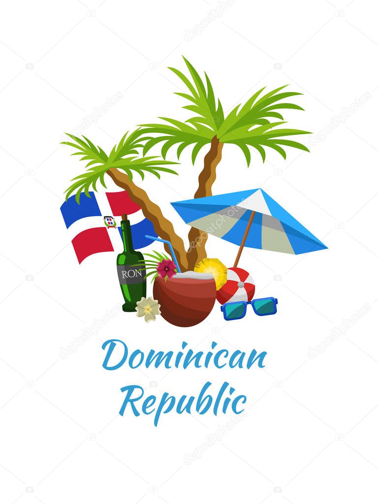 Dominican republic vacation vector illustration. Beach holidays design