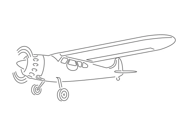 Ilustración de pequeño vector plano. Avión monomotor. Tours aéreos wehicle — Vector de stock