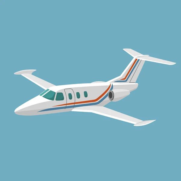 Wektor, mały prywatny odrzutowiec. Ilustracja Business jet. — Wektor stockowy