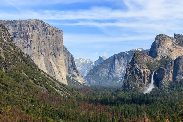 Vista Capitan Half Dome Bridalveil Fall Tunnel View Yosemite National — Fotografia de Stock