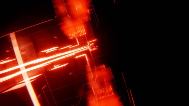 3D Eserleri Görselleştirin, Işıklı Muhteşem Animasyon Futurisc. Kavram dinamiği ve gerçeküstü