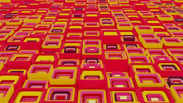 Renkli 3 boyutlu geometrik küplerin 8K sanat eseri. 3D, kusursuz görüntü oluşturur. Küpler büyüleyici bir arka plan oluşturuyor. Canlı renkler ve pürüzsüz animasyon 3 boyutlu sanat