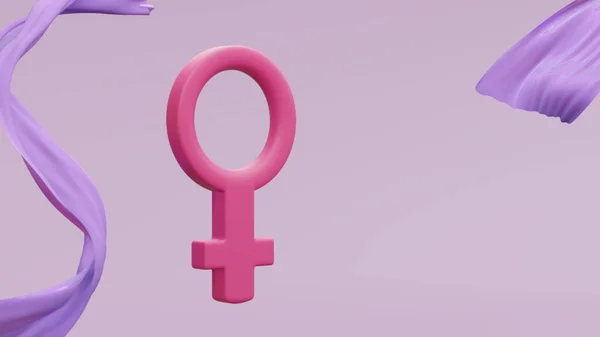 女性标志的三维灵动动画 4K分辨率 — 图库照片