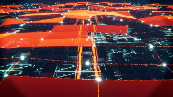 3D Eserleri Görselleştirin, Işıklı Muhteşem Animasyon Futurisc. Kavram dinamiği ve gerçeküstü