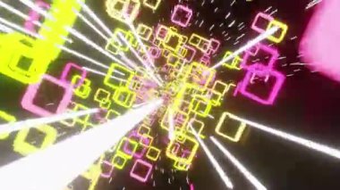 Döngülü uçan kare kutular, güzel renkler, 4K çözünürlük 