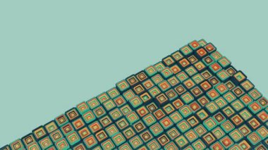 3D soyut arkaplan. Soyut animasyon tatmin edici. Hareketli geometrik küpler. 4K kusursuz döngülü video. 3D şekiller kusursuz bir video gibi hareket ediyor. Küpler yukarı ve aşağı hareket ederek büyüleyici bir zemin oluşturur..