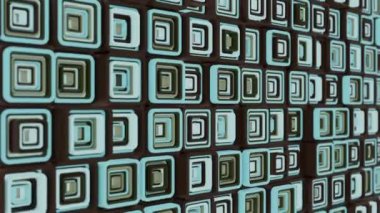 3D soyut arkaplan. Soyut animasyon tatmin edici. Hareketli geometrik küpler. 4K kusursuz döngülü video. 3D şekiller kusursuz bir video gibi hareket ediyor. Küpler yukarı ve aşağı hareket ederek büyüleyici bir zemin oluşturur..