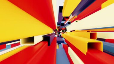 Döngülü uçan kare kutular, güzel renkler, 4K çözünürlük  