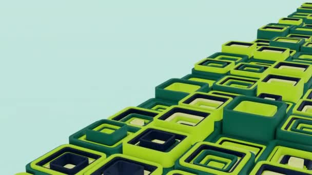 Красочные Геометрические Кубики Формы Движущихся Плавно Видео Кубики Анимированы Перемещения — стоковое видео