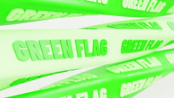 Banner Schrift Und Animation Rotation Mit Text Grüne Flagge — Stockvideo