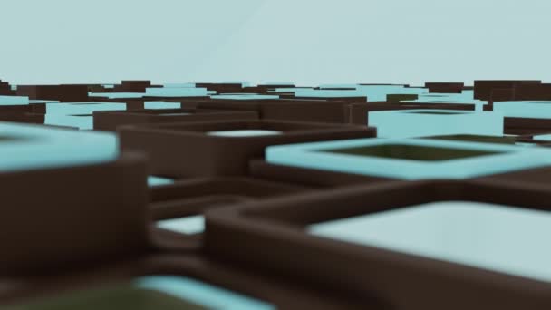 Фон Удовлетворение Абстрактной Анимации Геометрические Кубики Движения Безмордонное Видео Формы — стоковое видео