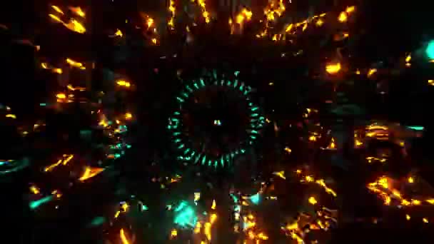 3D动画的史诗抽象和迷幻色彩的未来螺旋隧道运动环路 4K分辨率 — 图库视频影像