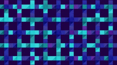 Üç boyutlu sanat animasyonu. Farklı renkte küpler artı işaretini oluşturur ve dönüşler yaparak canlandırılır. Küpün her bir tarafı renk paletinde farklı bir renge sahiptir..