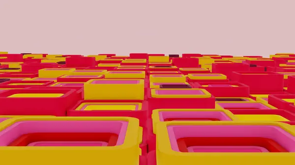 Renkli 3 boyutlu geometrik küplerin 8K sanat eseri. 3D, kusursuz görüntü oluşturur. Küpler büyüleyici bir arka plan oluşturuyor. Canlı renkler ve pürüzsüz animasyon 3 boyutlu sanat