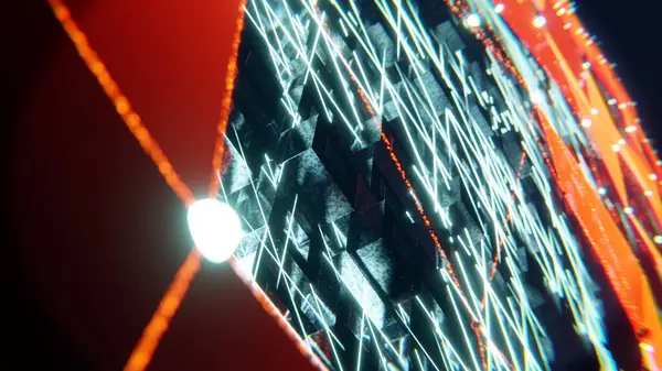 3D Eserleri Görselleştirin, Işıklı Muhteşem Animasyon Futurisc. Kavram dinamiği ve gerçeküstü