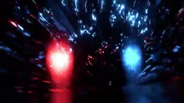 Destansı soyut ve psikedelik renkli fütüristik spiral tünel hareket döngüsünün 3D canlandırması, 4K çözünürlük