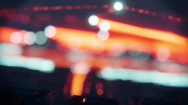 3 boyutlu görüntüleme. Küplü fütüristik manzara turuncu ışık Pleksus etkisi ve soğuk neon ışığı ile hareket animasyonu. 