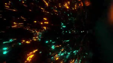 Destansı soyut ve psikedelik renkli fütüristik spiral tünel hareket döngüsünün 3D canlandırması, 4K çözünürlük