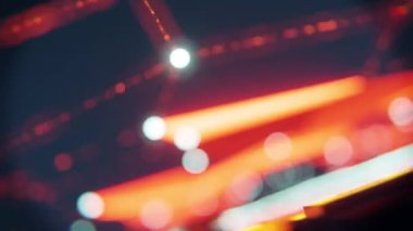 3 boyutlu görüntüleme. Küplü fütüristik manzara turuncu ışık Pleksus etkisi ve soğuk neon ışığı ile hareket animasyonu. 