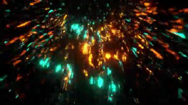 Destansı soyut ve psikedelik renkli fütüristik spiral tünel hareket döngüsünün 3D canlandırması, 4K çözünürlük