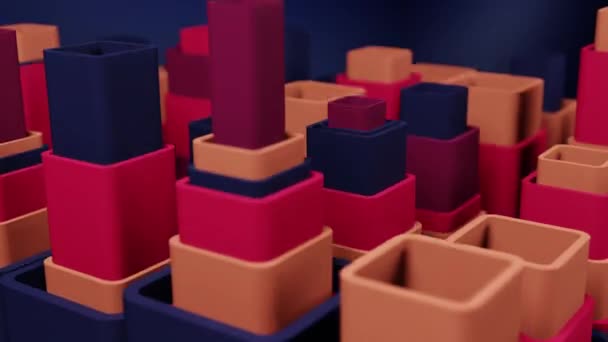 Vidéo Cubes Géométriques Colorés Les Formes Déplacent Vidéo Transparente Les — Video