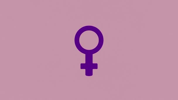 Тривимірна Анімація Жіночого Знаку Роздільна Здатність — стокове відео