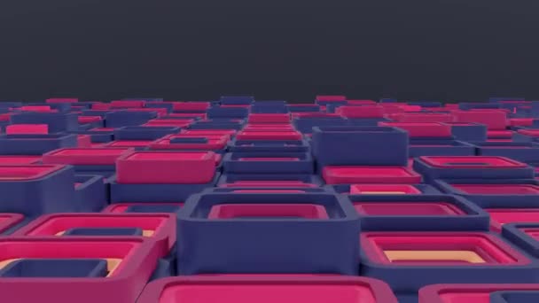Video Van Kleurrijke Geometrische Kubussen Vormen Bewegen Naadloze Video Blokjes — Stockvideo