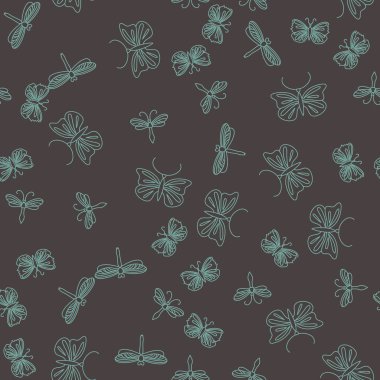 Sorunsuz yaz böcekler desen arka plan. Hoş ve güzel vektör grafik illüstrasyon