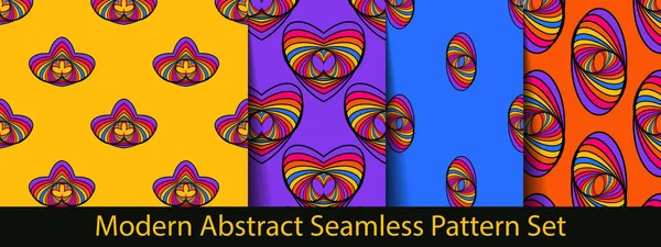 Modern Dikişsiz desen arka planlar kümesi. Hoş ve güzel vektör grafic çizim