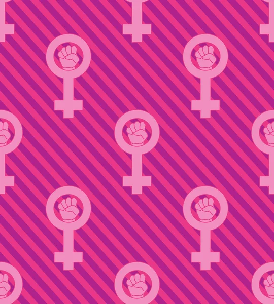 Varrat Nélküli Rózsaszín Feminista Mintás Háttérrel Nyomtatni Vénusz Tükör Szép — Stock Vector