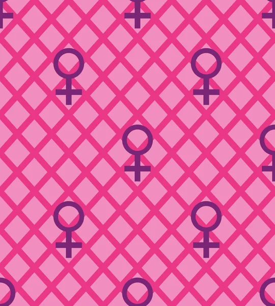 Seamless Pink Feminist Pattern Background Venus Mirror Nice Beautiful Vector — Stock Vector