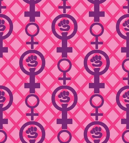 Seamless Pink Feminist Pattern Background Venus Mirror Nice Beautiful Vector — Stock Vector