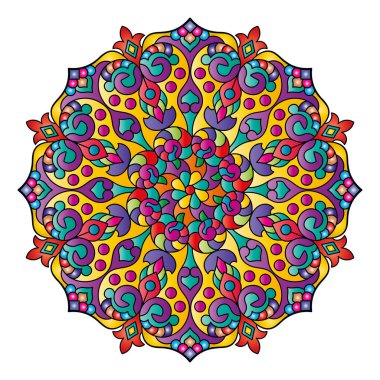 Mandala. Etnik yuvarlak süs. Tasarım elementi. Vektör illüstrasyonu.