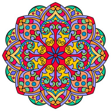Mandala. Etnik yuvarlak süs. Tasarım elementi. Vektör illüstrasyonu.